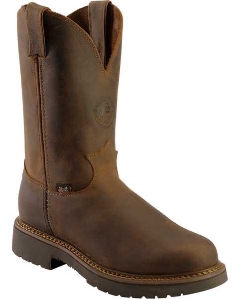 Image #1 - Justin Men's J-Max Balusters Electrical Hazard Pull-On Work Boots - Soft Toe, Chocolate, hi-res