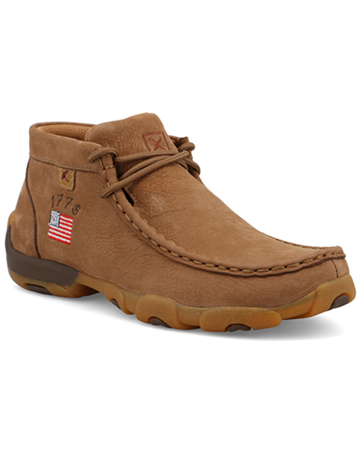 Twisted X Boys' Patriotic Chukka Driving Casual Shoes - Moc Toe, Camel, hi-res