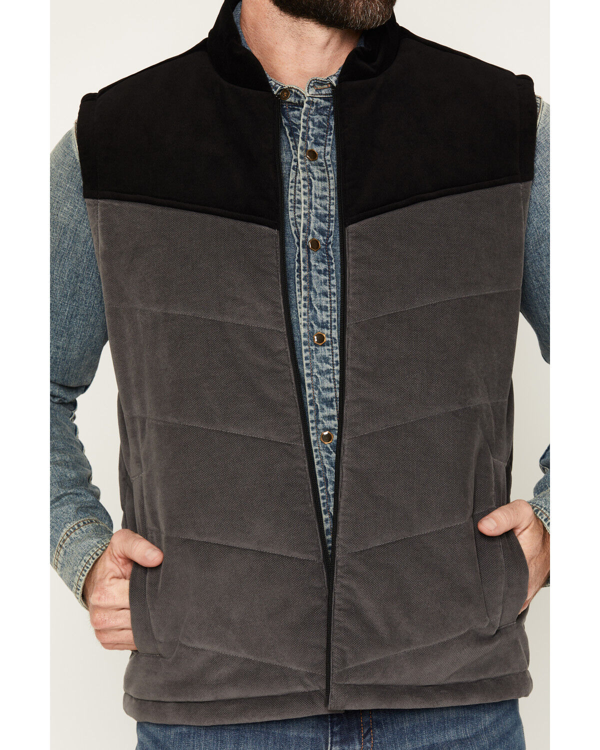 Image #3 - Moonshine Spirit&reg; Men's Lone Star Lightweight Corduroy Puffer Vest, Black, hi-res