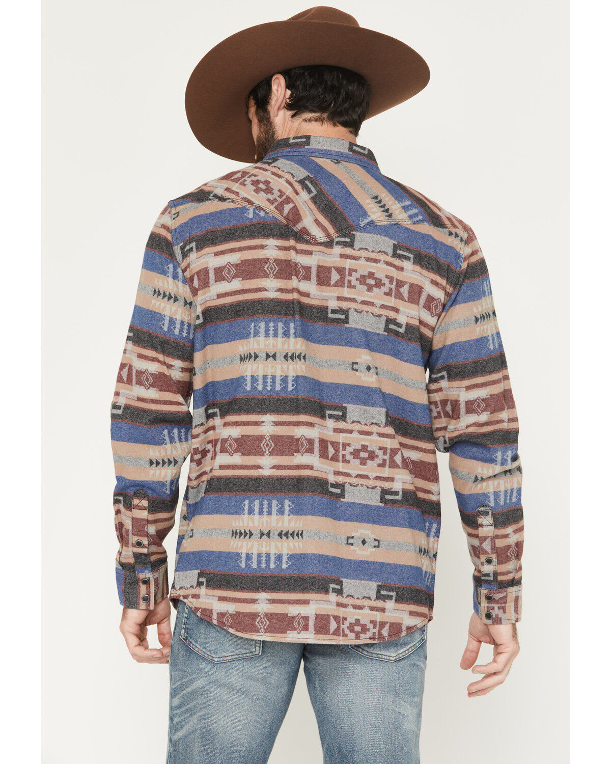 Image #4 - Moonshine Spirit&reg; Men's Caribou Southwestern Striped Long Sleeve Snap Flannel Shirt, Multi, hi-res