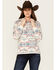 Image #1 - Shyanne Women's Big Horn Southwestern Print Hoodie , Cream, hi-res