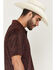Image #2 - RANK 45&reg; Men's Tonal Southwestern Print Short Sleeve Button-Down Polo, Burgundy, hi-res