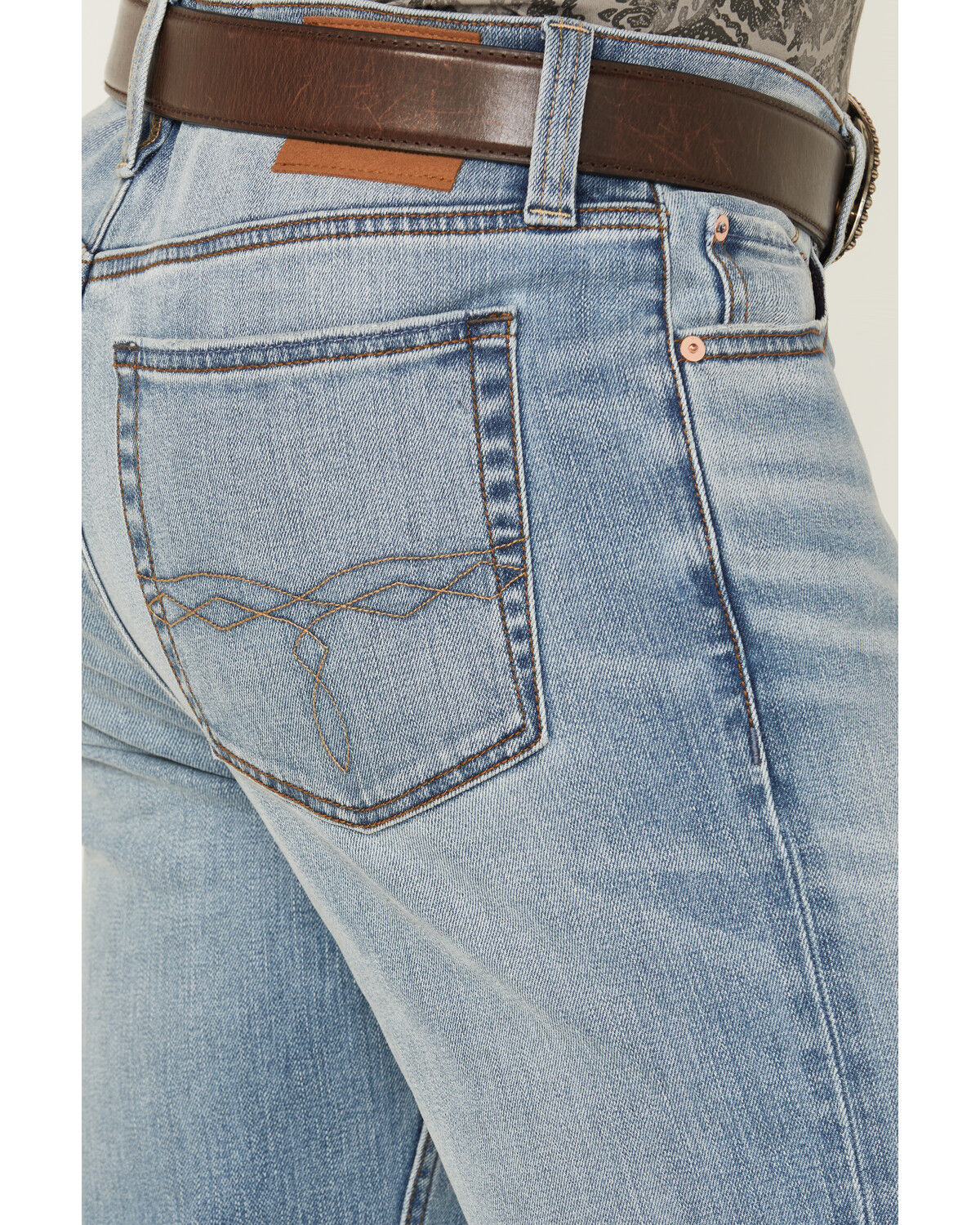 Image #4 - Blue Ranchwear Men's Banner Wash Jethro Slim Straight Stretch Denim Jeans, Medium Wash, hi-res