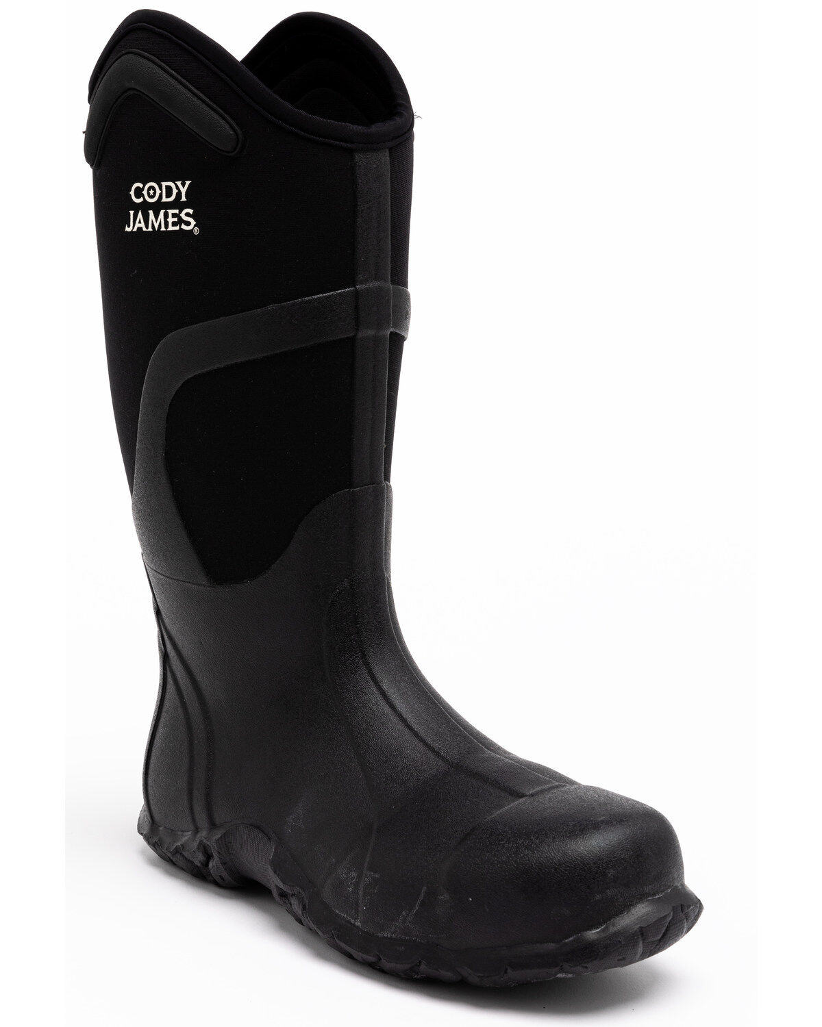 Image #1 - Cody James Men's 14" Rubber Waterproof Work Boots - Composite Toe, Black, hi-res