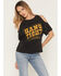 Image #1 - White Crow Women's Hang Tight Cold Shoulder Short Sleeve Graphic Tee, Black, hi-res