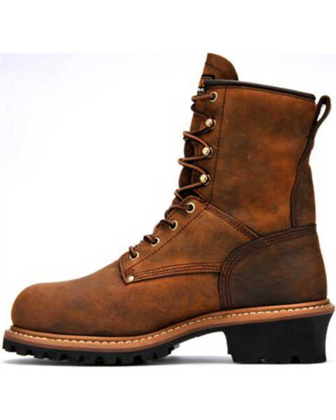 Image #3 - Carolina Men's Steel Toe 8" Work Boots, Brown, hi-res