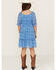 Image #4 - Shyanne Girls' Printed Ruffle Sleeve Dress, Blue, hi-res