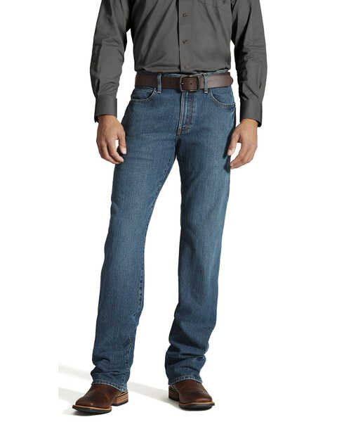 Image #3 - Ariat Men's Rebar M4 Low Rise Boot Cut Jeans, Denim, hi-res