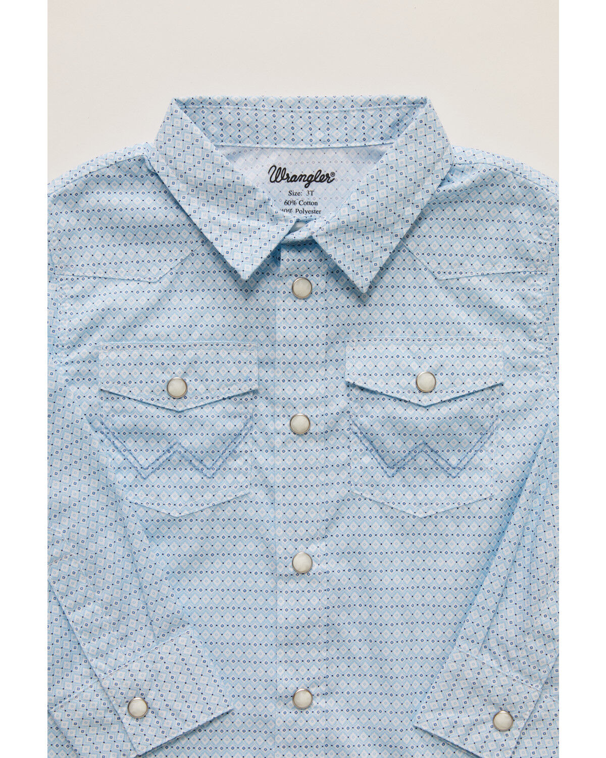 Image #2 - Wrangler Toddler Boys' Geo Print Long Sleeve Snap Western Shirt, Blue, hi-res