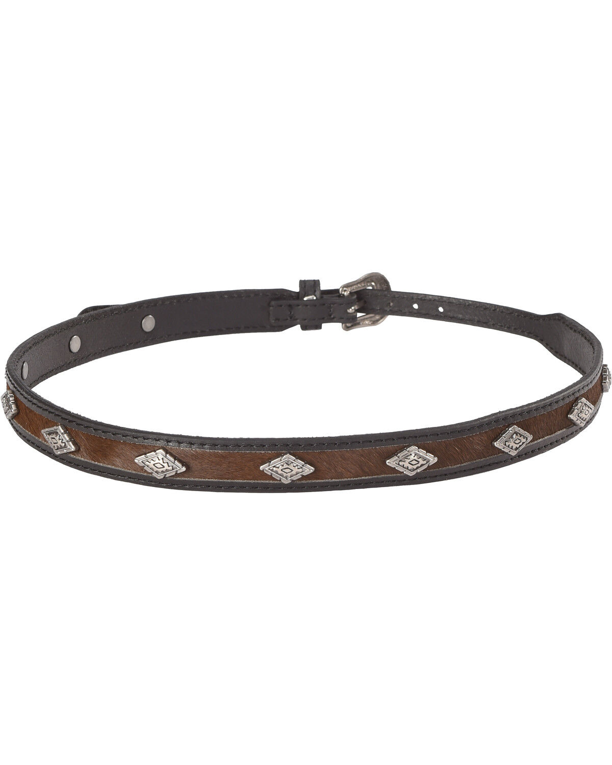 Image #1 - Cody James Diamond Studded Horsehair Hat Band, Black/brown, hi-res
