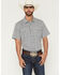 Image #1 - Gibson Trading Co Men's haven Geo Print Short Sleeve Snap Western Shirt - Tall, Light Blue, hi-res