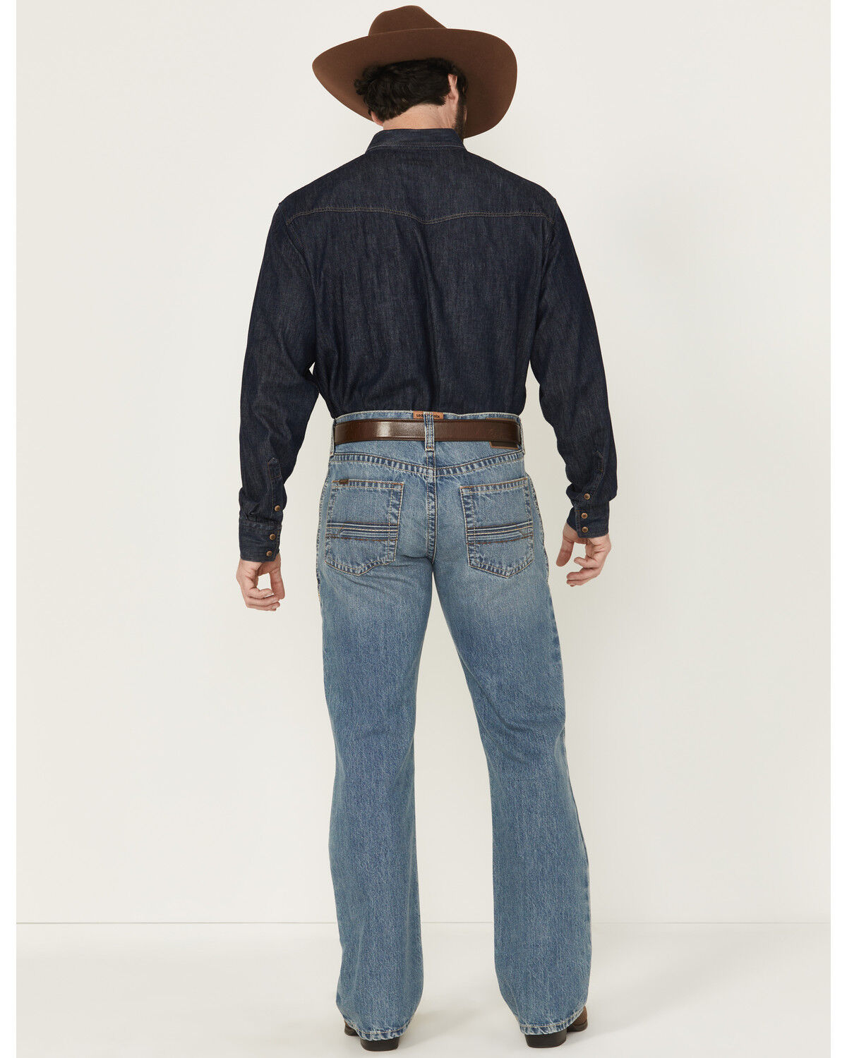 Image #3 - Ariat Men's M4 Corralitos Louis Light Wash Relaxed Bootcut Rigid Denim Jeans, Light Wash, hi-res