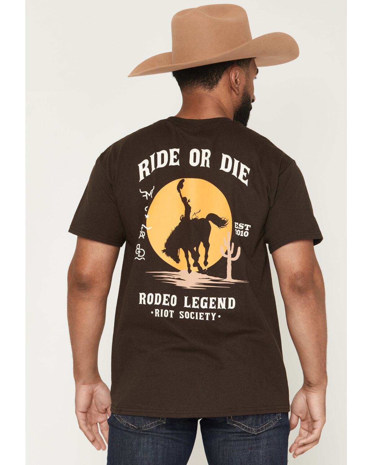 Riot Society Men's Rodeo Legend Short Sleeve Graphic T-Shirt, Brown, hi-res