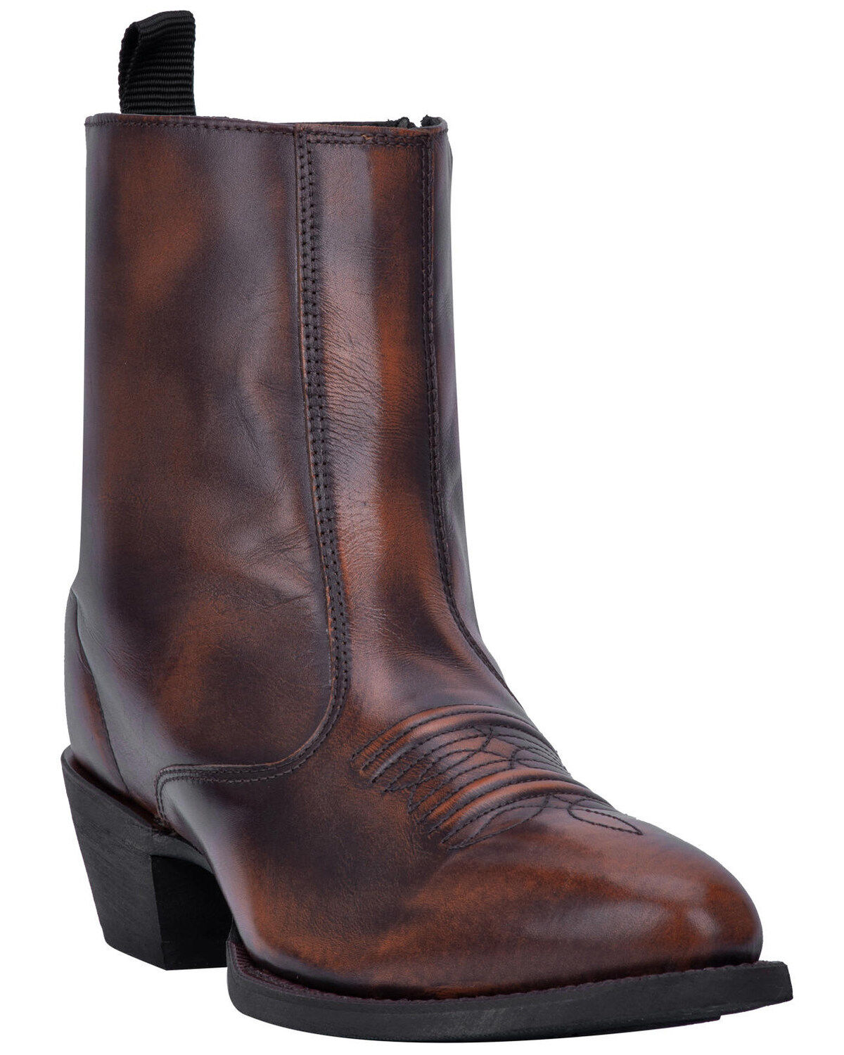 Laredo Men's Side Zipper Western Boots - Round Toe, Tan, hi-res
