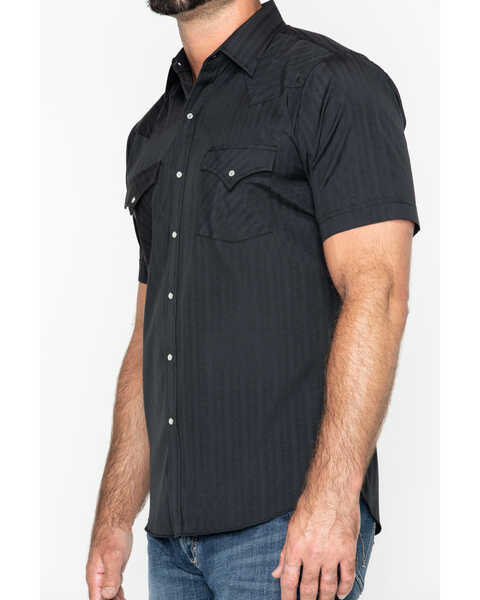 Image #6 - Ely Cattleman Men's Tone On Tone Western Shirt, Black, hi-res