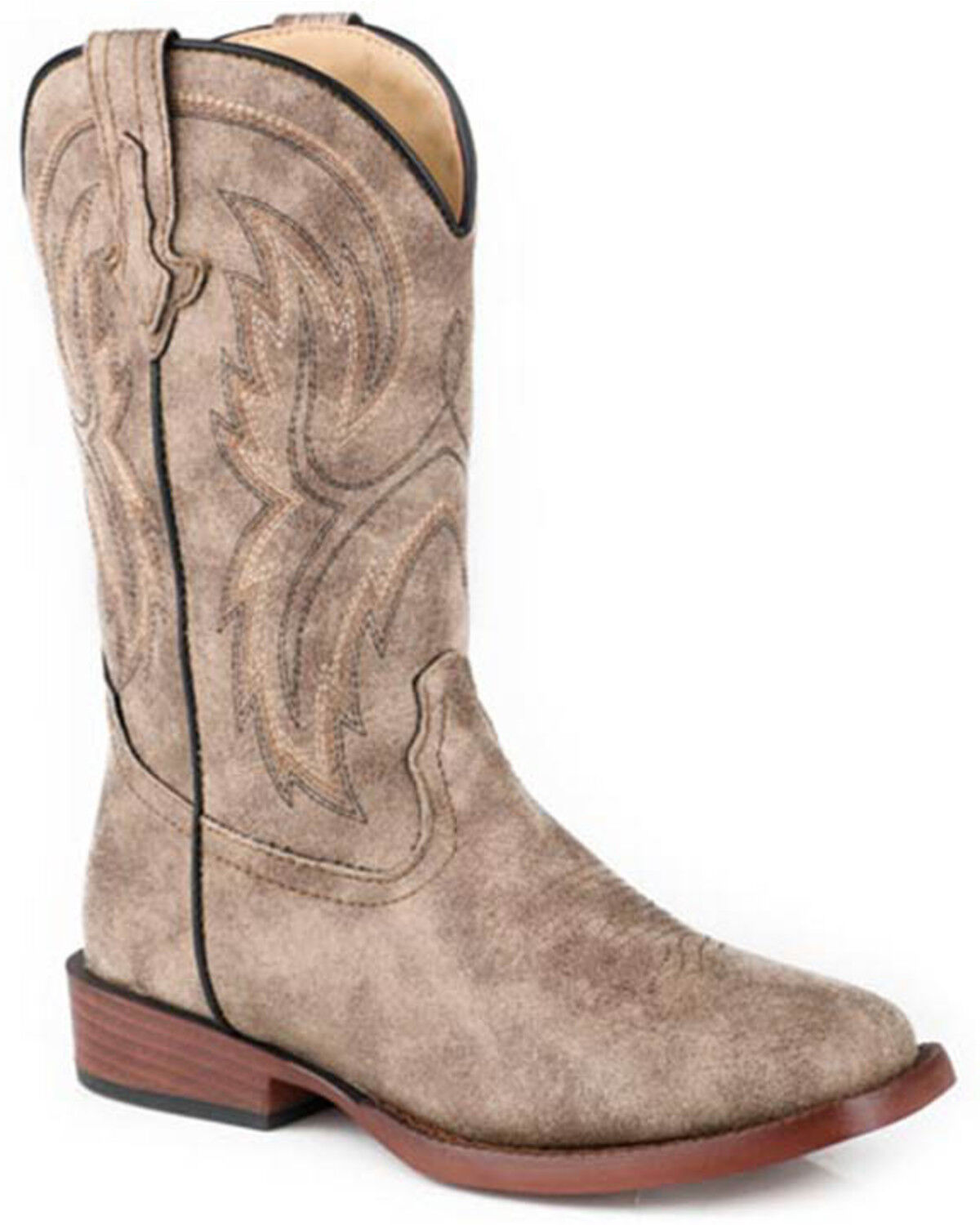 Roper Boys' Eastwood Western Boots - Broad Square Toe, Brown, hi-res