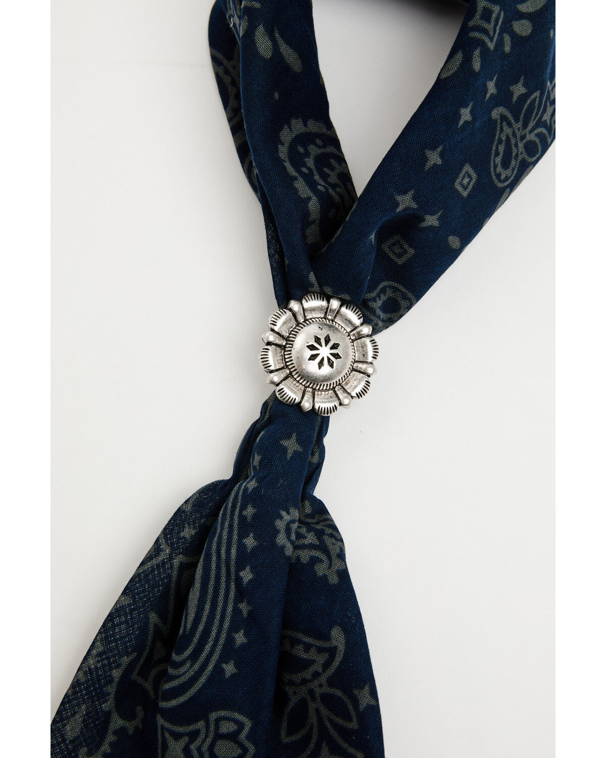 Image #2 - Idyllwind Women's Western Bandana with Concho Slider, Navy, hi-res