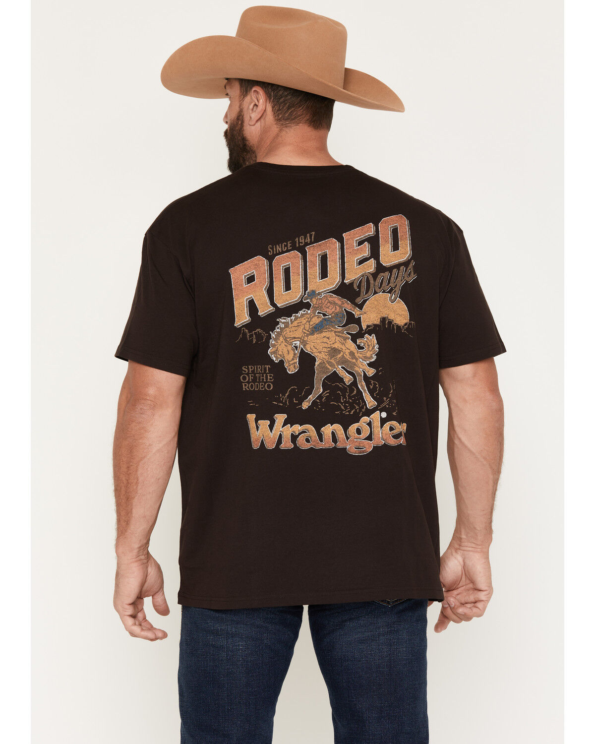 Wrangler Men's Rodeo Short Sleeve Graphic T-Shirt, Dark Brown, hi-res