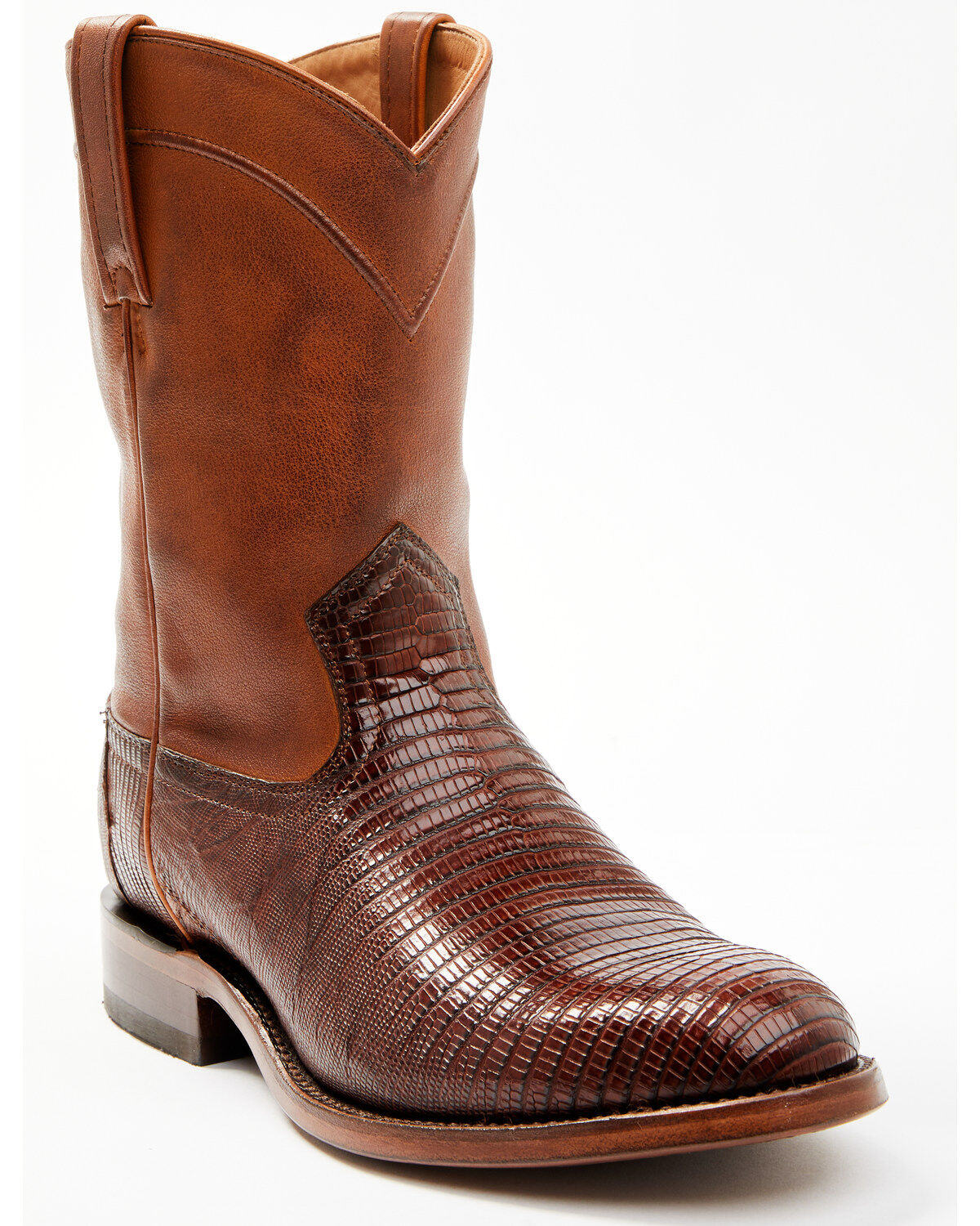 Image #1 - Cody James Black 1978&reg; Men's Carmen Exotic Teju Lizard Roper Boots - Round Toe, Cognac, hi-res