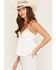 Image #2 - Angie Women's Sleeveless Lace Trim Tiered Cami, White, hi-res