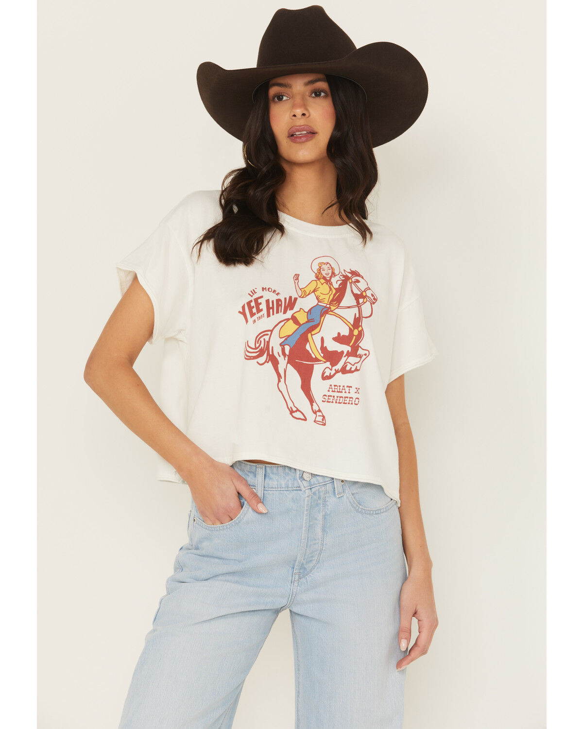Ariat X Sendero Women's Yeehaw Short Sleeve Graphic Tee, White, hi-res