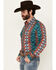 Image #2 - Wrangler Men's Checotah Southwestern Print Long Sleeve Snap Western Shirt - Tall, Multi, hi-res