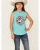 Image #1 - Rock & Roll Denim Girls' Horse Graphic Tank Top , Teal, hi-res