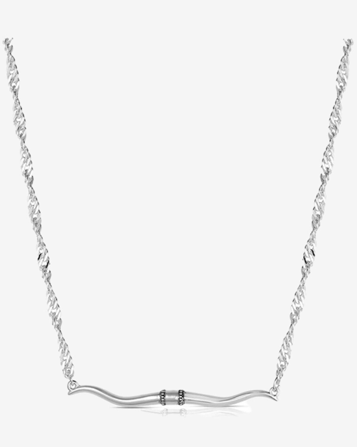 Image #1 - Montana Silversmiths Women's Western Silhouette Longhorn Bar Necklace, Silver, hi-res