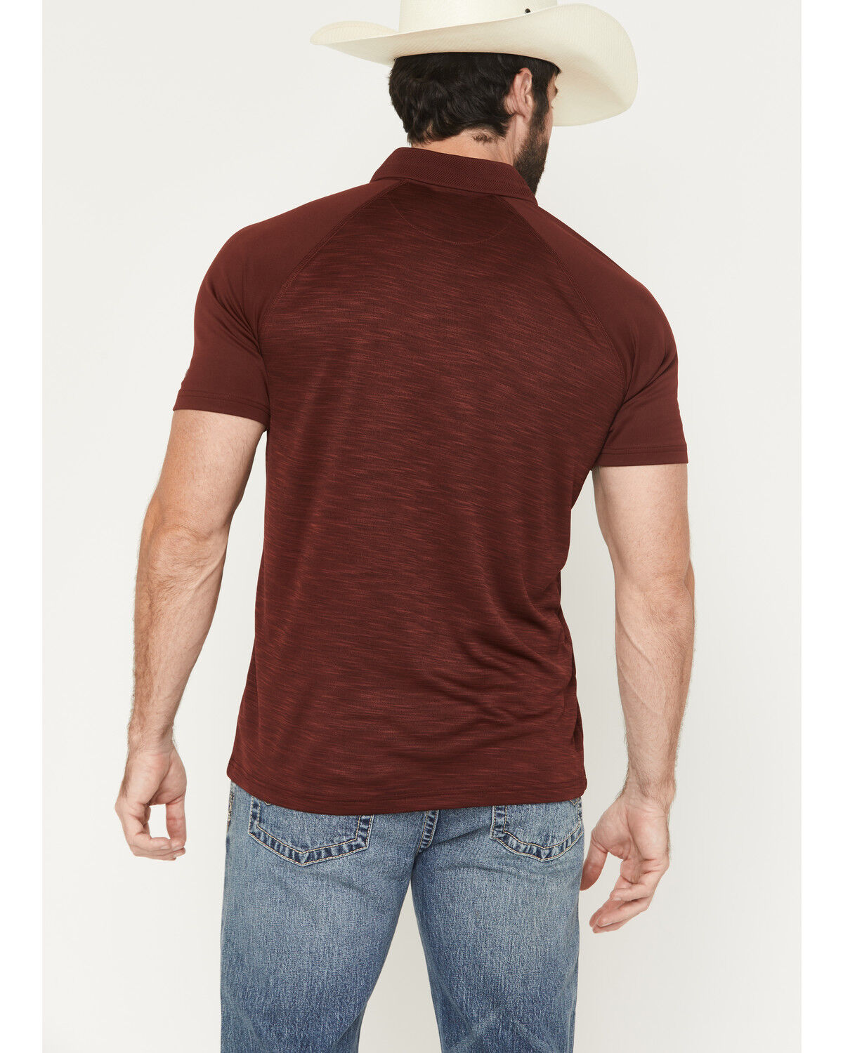 Image #4 - RANK 45&reg; Men's Marfa Solid 1/4 Zip Polo Shirt, Red, hi-res
