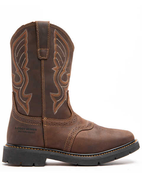 Image #2 - Cody James Men's Mustang Saddle Waterproof Western Work Boots - Soft Toe, Dark Brown, hi-res