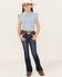 Image #3 - Shyanne Girls' Dark Wash Horseshoe Pocket Bootcut Stretch Denim Jeans, Medium Wash, hi-res