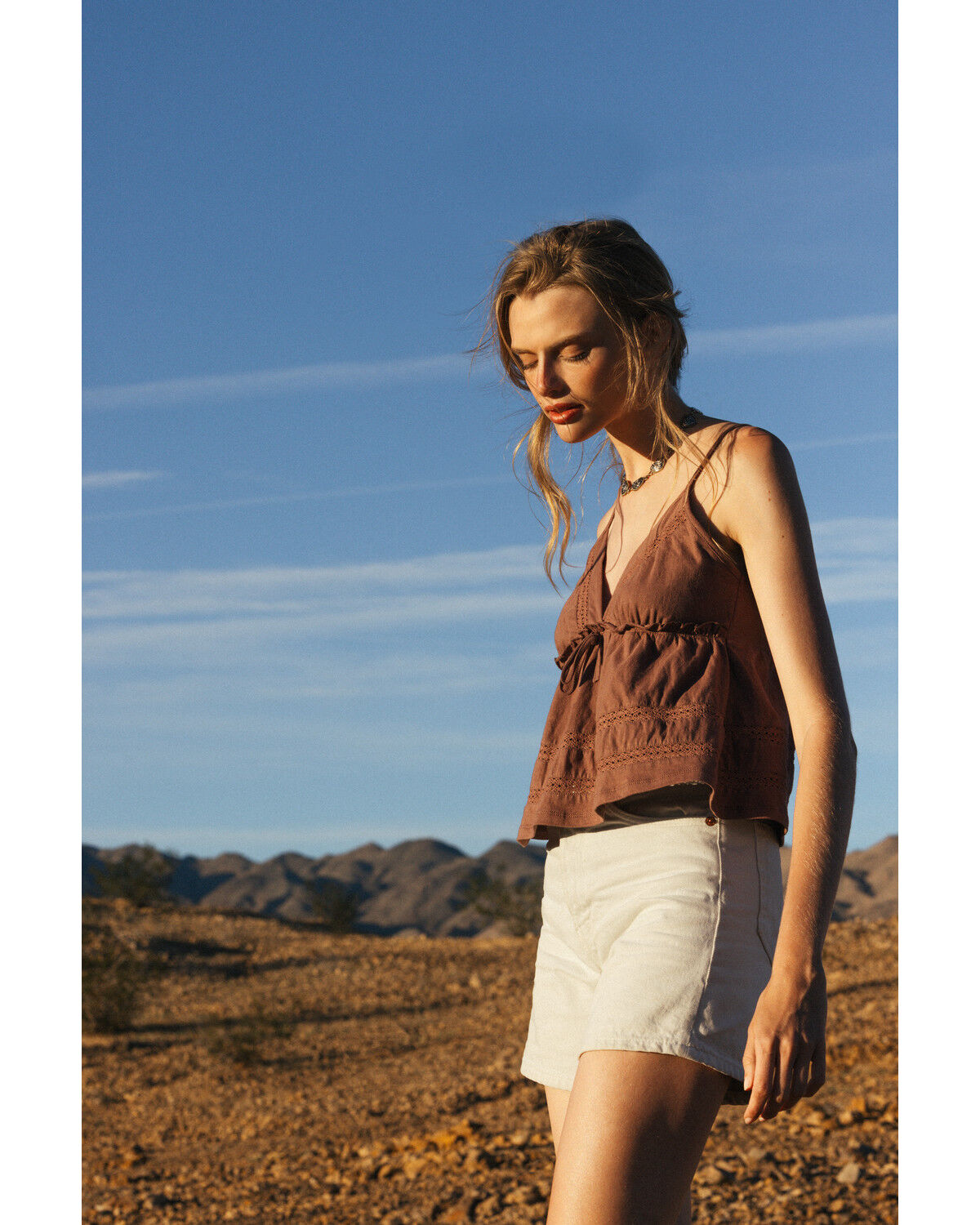 Image #2 - Cleo + Wolf Women's Solid Sleeveless Peplum Tank Top, Brown, hi-res