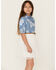 Image #2 - Sugar California Girls' Floral Print Denim Dress, White, hi-res