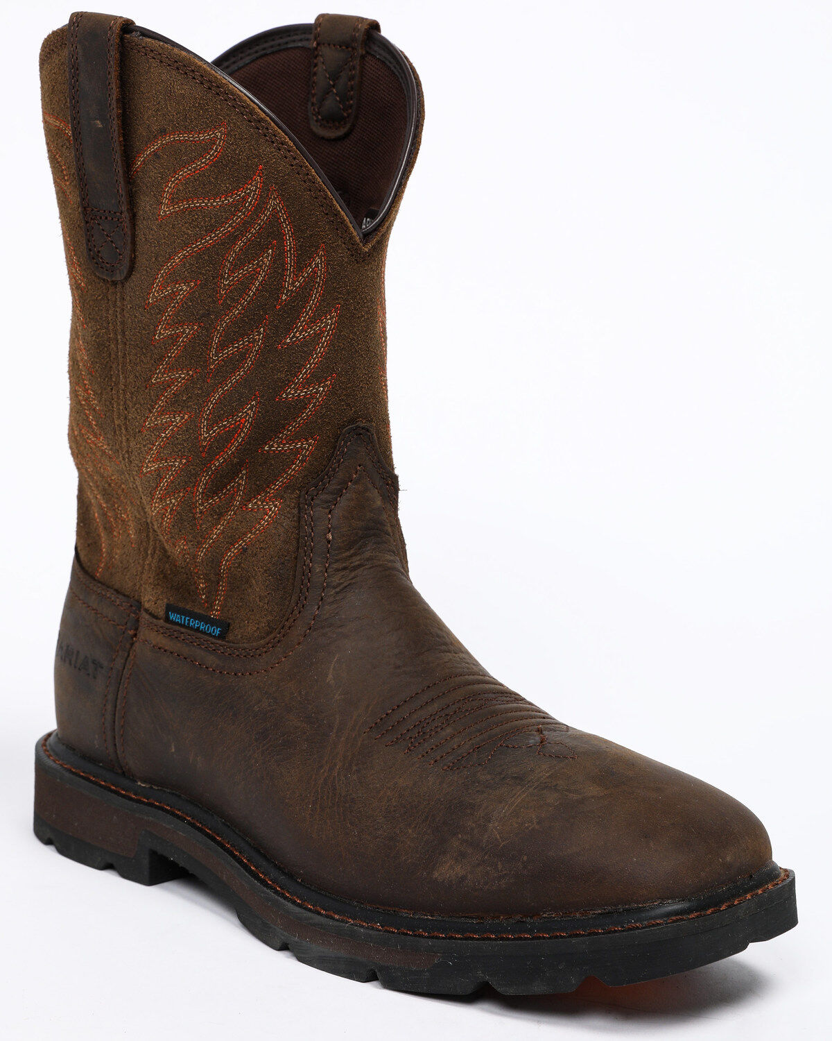 Ariat Men's Groundbreaker H20 Boots - Soft Toe, Dark Brown, hi-res