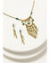 Image #1 - Shyanne Women's Desert Boheme Beaded Necklace and Earring Jewelry Set, Gold, hi-res