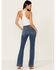 Image #3 - Levi's Women's Dark Wash Wait High Rise 725 Slit Hem Stretch Bootcut Jeans, Dark Wash, hi-res
