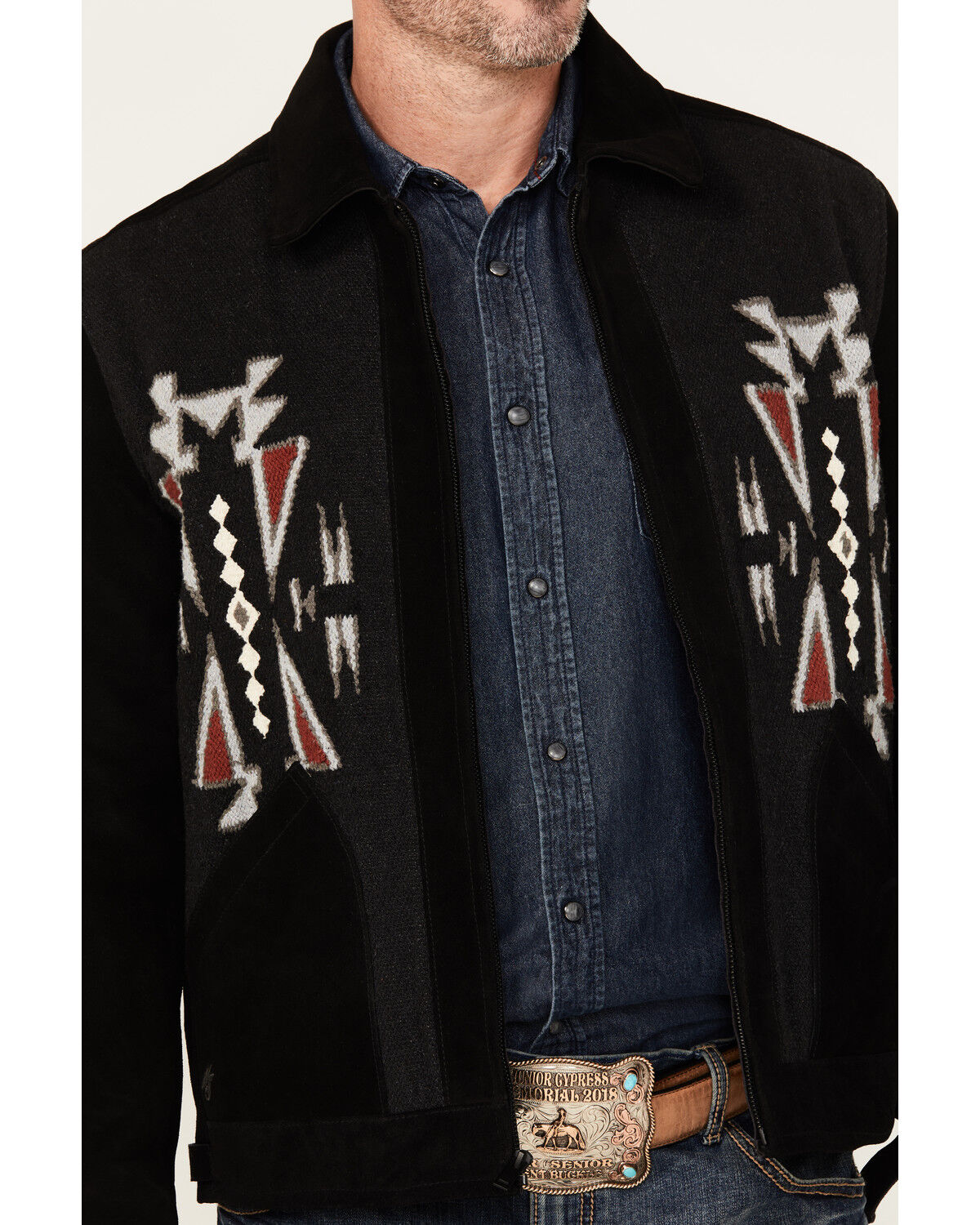 Image #3 - Moonshine Spirit&reg; Men's Puebla Suede Zip Jacket, Black, hi-res
