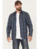 Image #1 - Resistol Men's Canon Large Plaid Long Sleeve Button Down Shirt, Blue, hi-res