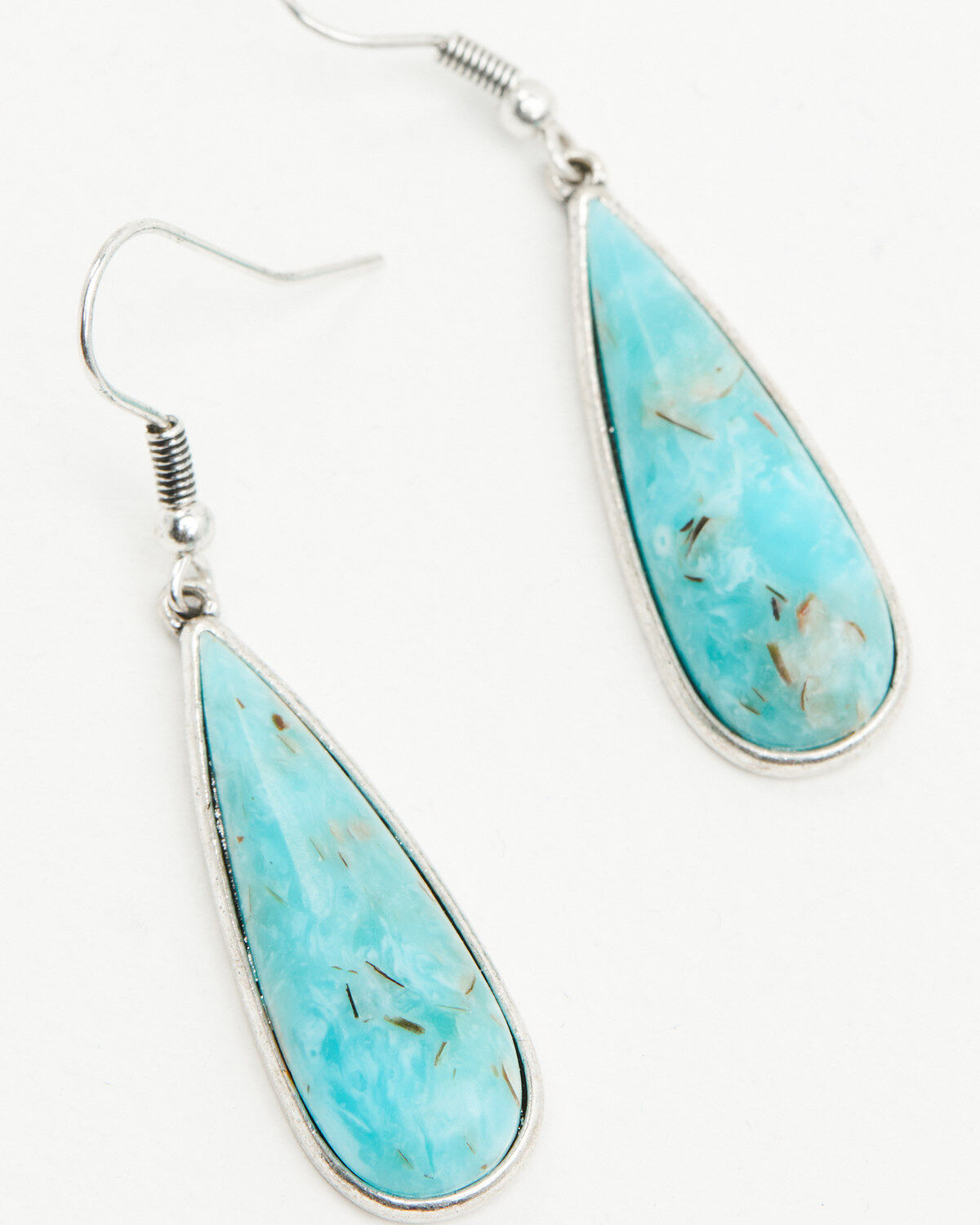 Image #1 - Shyanne Women's Ridge Canyon Turquoise Teardrop Earrings, Silver, hi-res