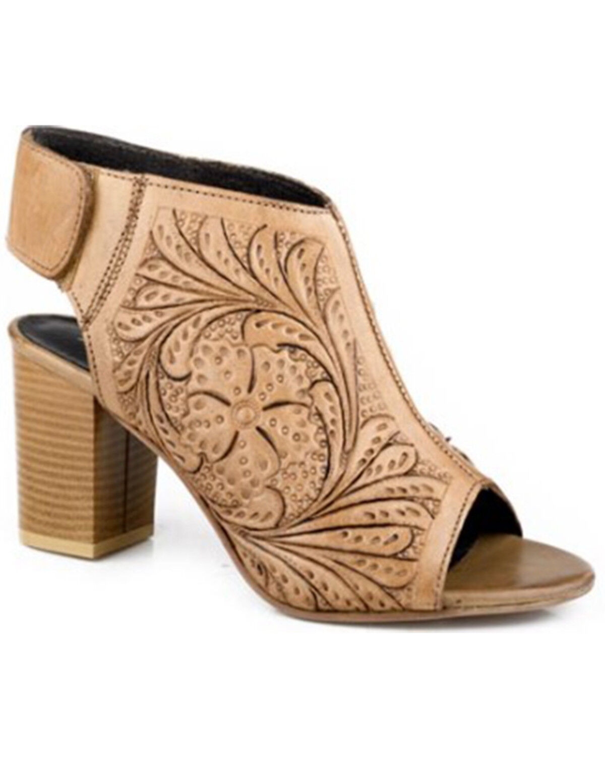 Roper Women's Mika Velcro Sandals, Tan, hi-res