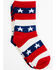 Image #1 - RANK 45® Girls' Stars & Stripes Crew Socks - 2-Pack, Red/white/blue, hi-res