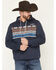 Image #1 - RANK 45&reg; Men's Border Striped Print Hooded Sweatshirt, Multi, hi-res