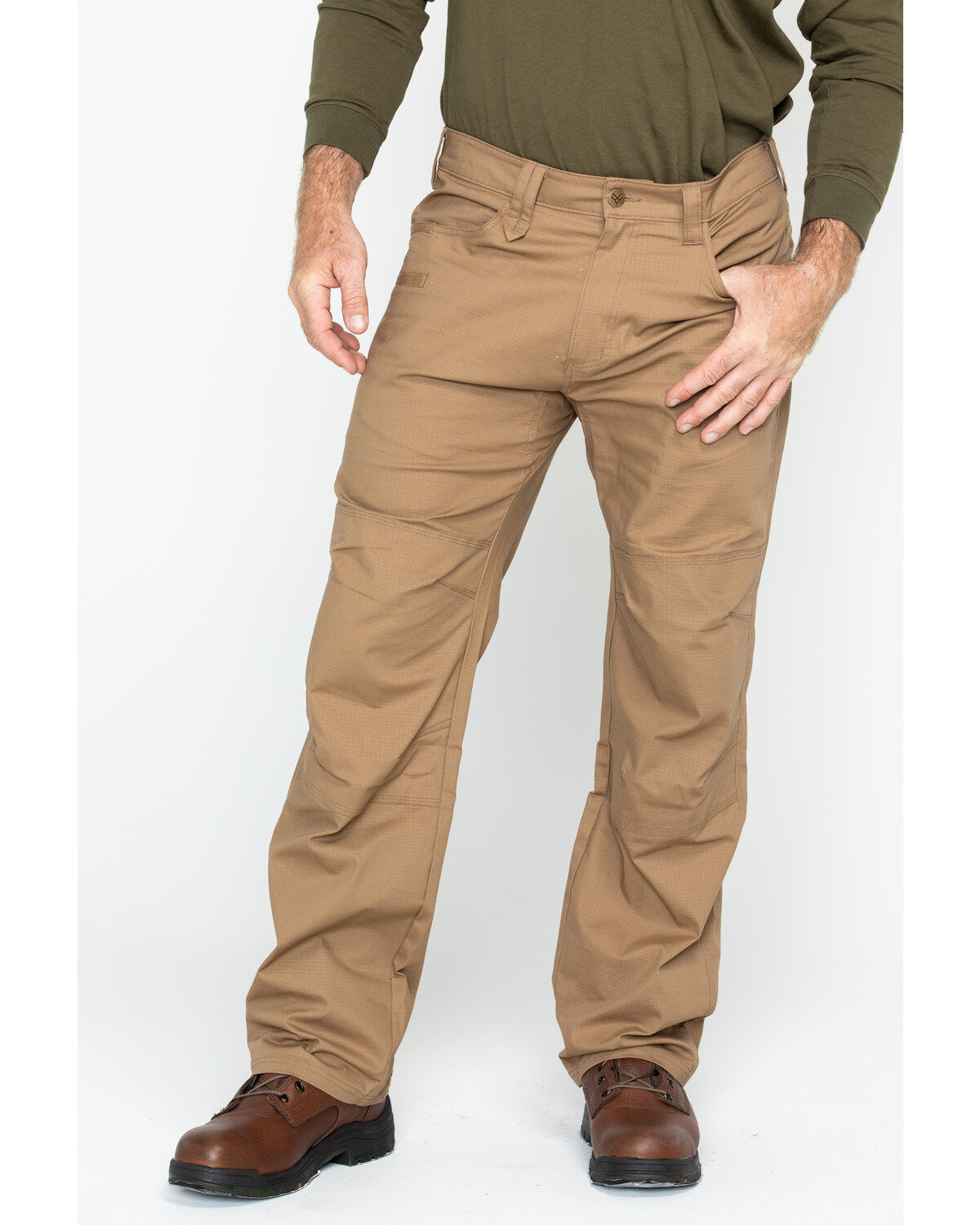 Image #1 - Hawx Men's Brown Stretch Ripstop Utility Work Pants - Big, Brown, hi-res