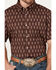 Image #2 - RANK 45&reg; Men's Cash Geo Print Short Sleeve Button-Down Stretch Western Shirt, Brown, hi-res