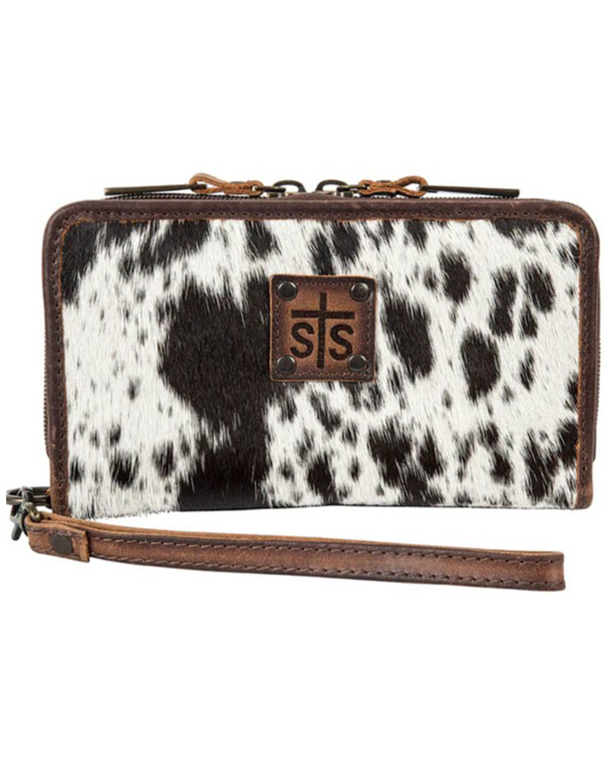 STS Ranchwear By Carroll Kacy Cowhide Organizer Wallet, Black, hi-res