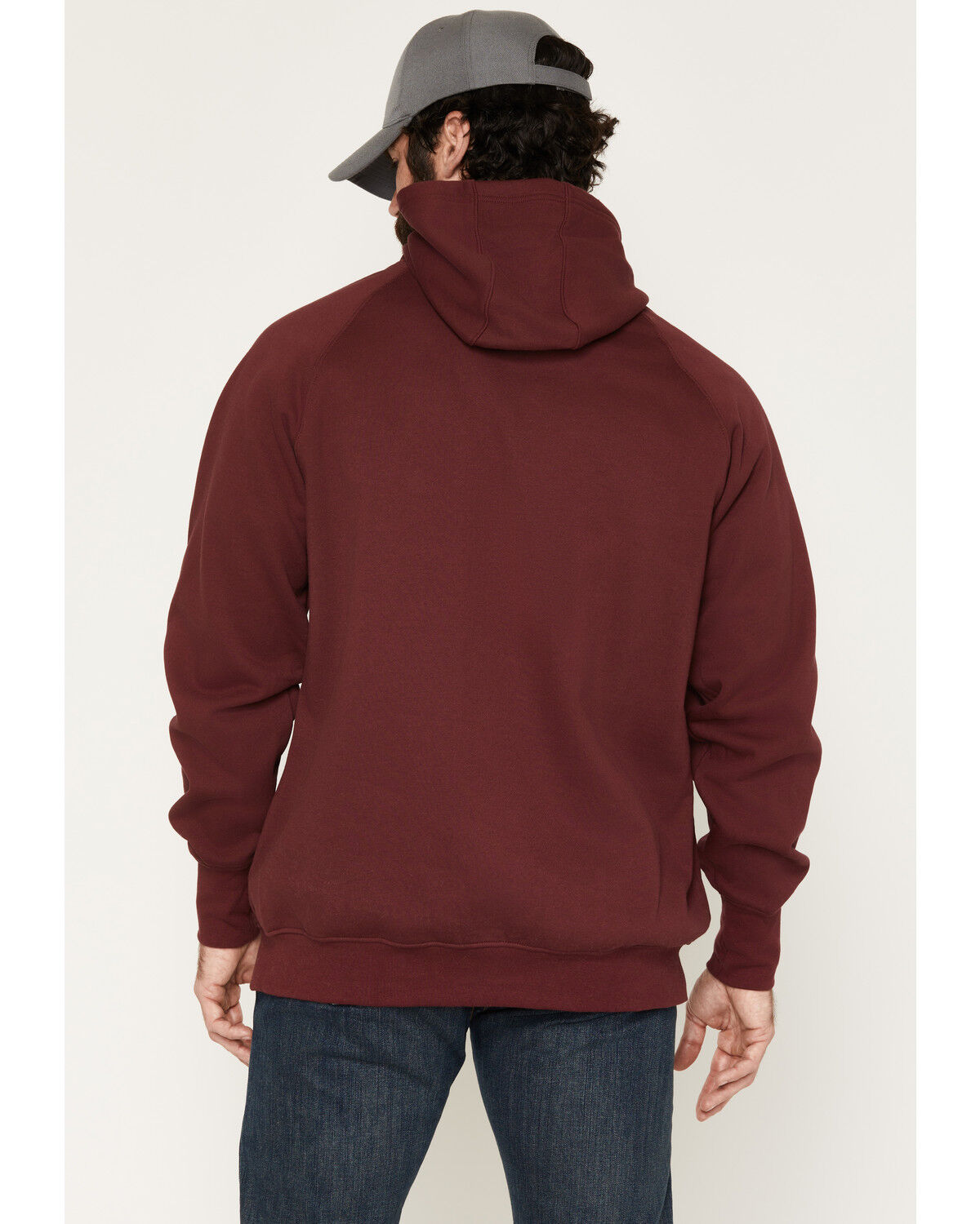 Image #4 - Forge Workwear Men's FR Hooded Sweatshirt, Burgundy, hi-res