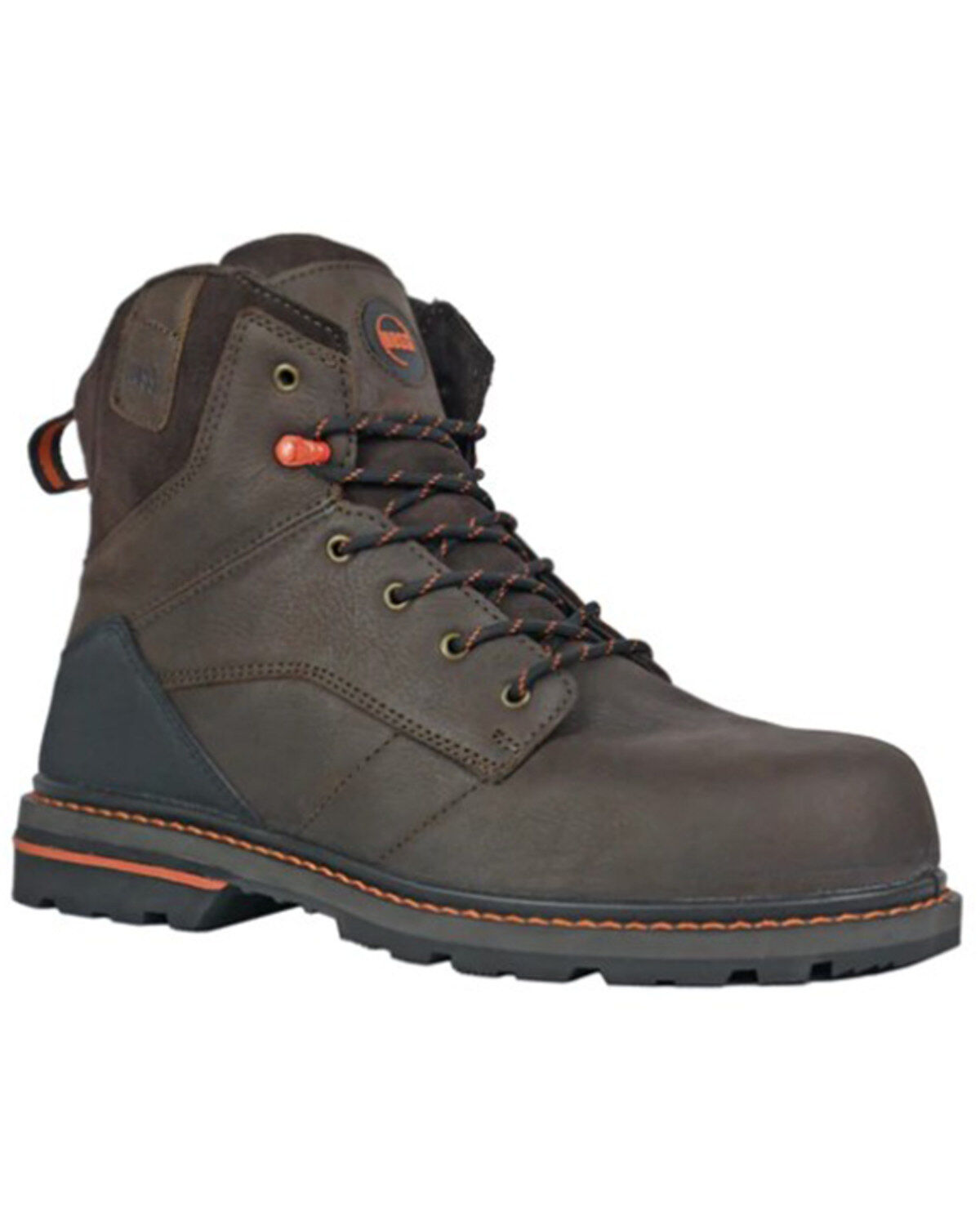 Hoss Men's 6" Carson Work Boots - Soft Toe, Brown, hi-res