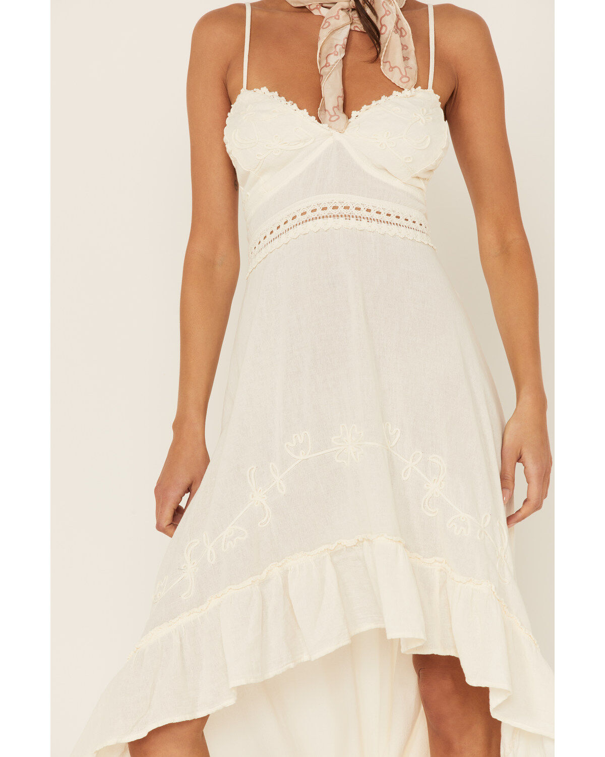 Image #3 - Scully Women's Embroidered Ruffled Hi-Lo Dress, Cream, hi-res