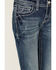 Image #2 - Grace in LA Girls' Dark Wash Geo Print Pocket Stretch Bootcut Jeans , Medium Wash, hi-res