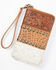 Image #2 - Shyanne Women's Brown Patchwork Hair-On & Tooled Wristlet Wallet, Lt Brown, hi-res